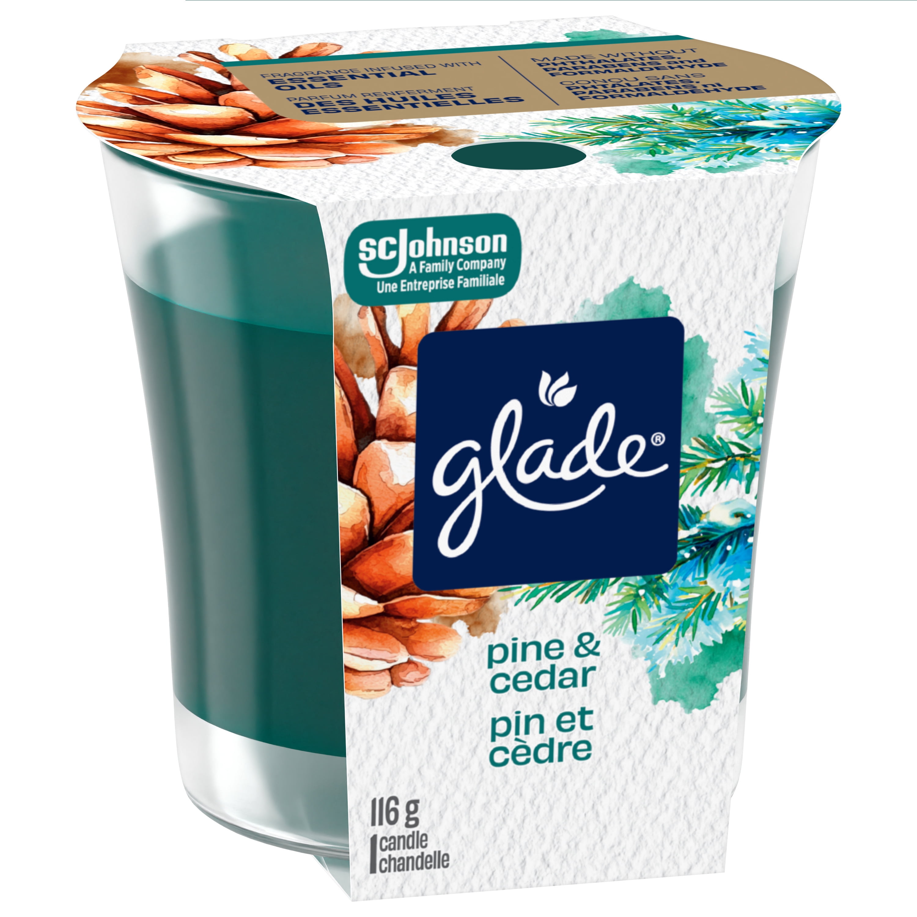 Glade® chandelle parfumée, Pin et cèdre