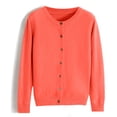 thumbnail image 4 of 2025 Women's Cardigan Sweater Classic Womens Plus Cardigans Crew Neck Button Collar Womens Loose Cardigan Knit Front Open, 4 of 4