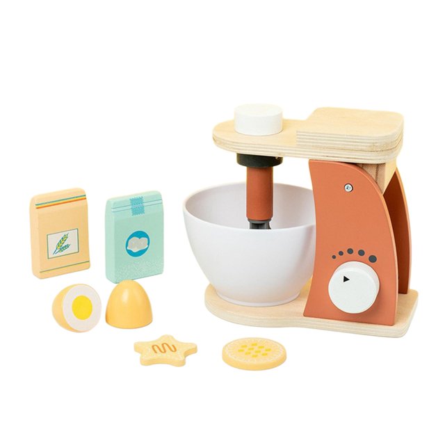 HILABEE Wooden Play Kitchen Accessories Interactive Early Learning Role Play Educational Mixer