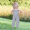 thumbnail image 2 of Girls Childrens Summer Solid Color Romper Sling Sleeveless Backless Short Jumpsuit, 2 of 9