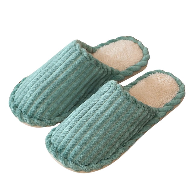 Pisexur House Slippers for Woman Keep Warm and Non-Slip Slippers Contrast Color Plush Warm Home Indoor Slippers & Comfortable and Durable House Slippers for Woman