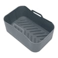 thumbnail image 3 of Panier en Silicone Antiadhésif Réutilisable pour Friteuse, Remplacement pour Ninja DZ201 Foodi 8QT Gris, 3 of 14
