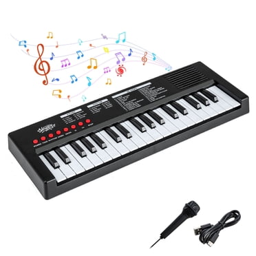 Costway Clavier de Piano pour Enfants avec 8 Rythmes 8 Tons 22 Démos pour Garçons et Filles de 3+ Ans Noir