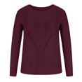 thumbnail image 4 of Vêtements de Mode pour Femmes Femmes Décontracté Mode Uni Ajouré Chandail à Enfiler Manches Longues Col Rond, 4 of 9
