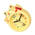 thumbnail image 2 of SHISUYAN 1pc Cat Alarm Clock Desk Clock Creative Cartoon Cat Shape Design Alarm (Yellow without Battery Random Font Style), 2 of 8