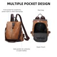 thumbnail image 3 of yeacher 2022 Sac à Dos de Voyage Rétro pour Femme en PU avec Conception Antivol, Multiples Poches, Imperméable et Durable, Bretelles Ajustables, Sac Décontracté Brun pour Usage Quotidien et Aventures en Plein Air, 3 of 6