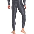 thumbnail image 4 of YUUMIN Men's Shiny Compression Pants Oil Glossy Stretchy Workout Sports Base Layer Trousers Dark Grey M, 4 of 6
