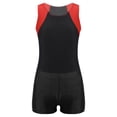 thumbnail image 1 of MSemis Justaucorps de Gymnastique Sans Manches pour Garçons, Combinaison de Danse Ballet avec Short Athlétique, Ensemble de Compétition et d'Entraînement, Rouge&Noir 8, 1 of 7