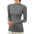 thumbnail image 2 of Kcodviy Chandail à Col Roulé Chandail à Col Roulé pour Femmes Hauts Thermiques pour Femmes Manches Longues avec Trous pour les Pouces Chemise à Manches Longues Chemise à Patte Top Thermal Rideaux Isolés Haut Thermique Moulant pour Femmes Coupe Ajustée Basique, 2 of 7