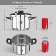 thumbnail image 2 of TIBORANG 6.3 QT Stainless Steel Pressure Cooker, [Multi-Cooker for Gas & Induction Stove] [Saves 70% Cooking Time] [One-Hand Operation], Family Size, 2 of 9