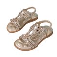 thumbnail image 2 of MIASHUI Girls Princess Sandals Kids Rhinestone Elastic Ankle Strap Casual Beach Shoes,Gold,11.5-12 Years, 2 of 8