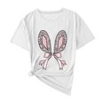 thumbnail image 1 of Plebaso T-Shirts Graphiques de Pâques pour Femmes à Manches Courtes, T-Shirts Imprimés pour Femmes, Décontractés, Amples, d'Extérieur, Hauts Basiques, 1 of 4