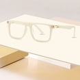 thumbnail image 3 of Fashion Square Glasses Non Clear Lens PC Frame Metal Decoration Rivet Design Anti Eye Fatigue Replaceable Lens for Daily Wear Reading Business Electronic Games, 3 of 3