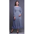 thumbnail image 2 of Bimba Leaves Ladies Printed Boho Gypsy Summer Smocked Maxi Long BeachDress-Medium, 2 of 5