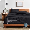 thumbnail image 3 of Bare Home Washed Sheet Set - Premium 1800 Collection - Deep Pocket - 4 Piece - Full, Black, 3 of 6