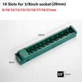 thumbnail image 1 of MYG 1pc Socket Organizer Box 3/8 1/4 1/2inch Drive ABS Plastic Socket Clip Rail Holder Toolbox Socket Storage Socket Organizer Box, 1 of 9