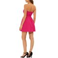 thumbnail image 3 of INSPIRE CHIC Robe pour Femme Décolleté Cœur Sans Bretelles Fermeture Éclair Apparente Mini Robe Évasée S Rouge Rose, 3 of 6