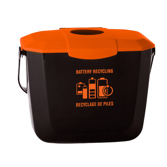 Nova Products 2 Gallons (8L) Battery Collection Bin - Eco-Friendly Battery Disposal Container for Safe Storage and Household/Commercial Use - (Made in Canada)