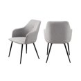 thumbnail image 4 of Chaise de Salle à Manger en Métal Rembourrée - Gris Brouillard, 4 of 5