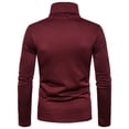 thumbnail image 4 of T-shirt à Col Roulé Uni pour Homme, Coupe Ajustée, Chandail à Enfiler Chaud, Chandail de Base, 4 of 9