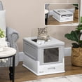 thumbnail image 2 of PawHut Enclosed Cat Litter Box with Scoop, Tray, Top Entry, Foldable, Grey, 2 of 10