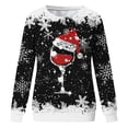 thumbnail image 4 of Pisexur Hauts de Noël pour Femmes Décontractés pour les Fêtes T-Shirts Imprimés Verre de Vin Rouge Col Rond Manches Longues Chemises Blouses Mode Automne Chandails à Enfiler, 4 of 4