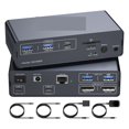 thumbnail image 1 of USB C KVM Switch 2 Monitors 2 Computers 4K60Hz KVM Docking Station 10Gbps USB 3.2 Ports Dual Monitor KVM, 1 of 6