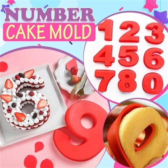 Aursykel Birthday Cake Pan Number Molds for DIY Baking Non Stick Silicone Kitchen Tools Safe for Oven Microwave Freezer Dishwasher Suit for Anniversaries and Celebrations