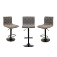 thumbnail image 1 of Heavenly Collection Grey Tufted Adjustable Stool Set of 3, 1 of 9
