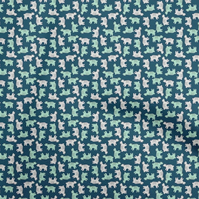 oneOone Viscose Jersey Teal Blue Fabric Animal Sewing Craft Projects Fabric Prints By Yard 60 Inch Wide