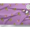 thumbnail image 3 of Soimoi Purple Modal Satin Fabric Tree & Animals Dots Fabric Prints By Yard 42 Inch Wide, 3 of 5