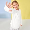 thumbnail image 4 of Girls Fall Shirts & Blouses Children Long Sleeve Crew Neck Loose Solid Color White Going Out Fall Tops for 7-8 Years, 4 of 8