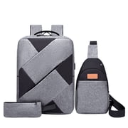 EGNMCR Backpack Three Piece Set, Large Capacity USB Student Backpack, Suitable For School And Outdoor Travel, Computer Bag For Men And Women With Large Capacity backpack backpack