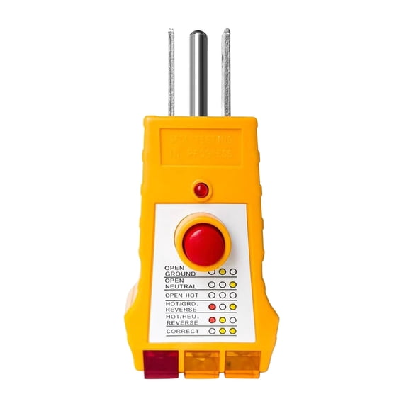 Electrical Receptacle Tester, Plug Tester for Wiring Faults, Compact & Portable, ABS Material