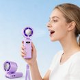 thumbnail image 1 of weibbin Portable Handheld Fan with Fully Transparent Body Colorful LED Lanyard 3 Wind Speeds Night Light USB Rechargeable for Travel Beach, 1 of 5