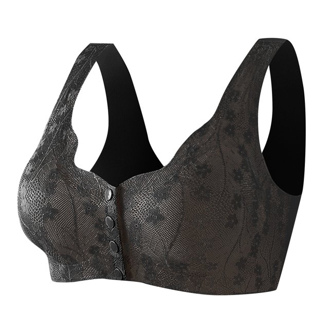 2025 Bra for Women Comfortable Women Bras Wireless Full Coverage Convenient Front Close Button Women Bras Plus Size Front Close Bras for Older WomenNo