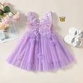thumbnail image 2 of FhsagQ Robes Filles Été Sans Manches Col en V Taille Définissante Robe de Princesse de Fête avec Tutu Robe Tout-Petit Petites Filles Robe de Soirée Formelle pour Événements en Soirée Violet 2-3 Ans, 2 of 9