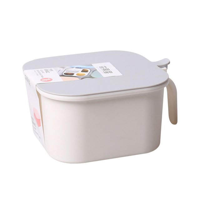 Suncoda Spice Pots Four Compartment, Spice Pots Four Compartment Condiment Multi-Grid Spice Jar Round Storage Box