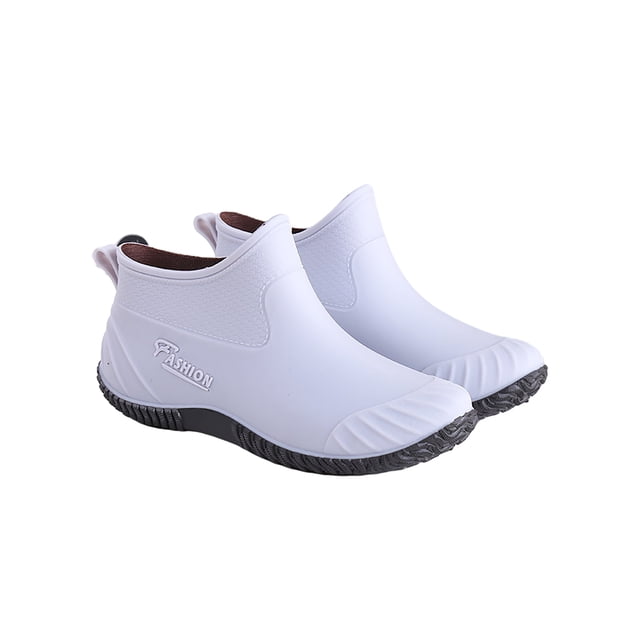 MAWCLOS Ladies Garden Shoe Casual Work Shoes Slip On Non-Slip Rain Boots Waterproof Kitchen Gray-2 6