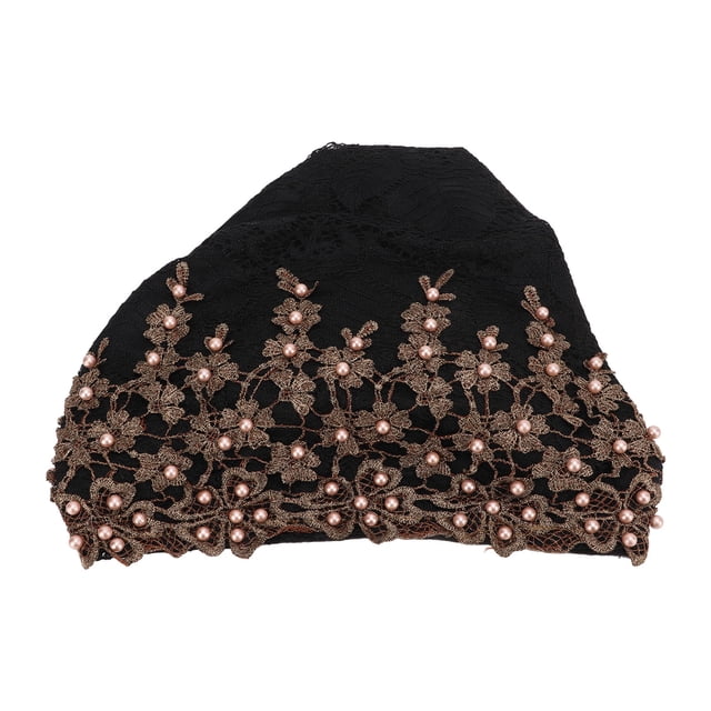 Turban Head Wraps, Vintage Embroidered Hair Turbans Soft Lace Material For Women For Daily Use For Gift Black