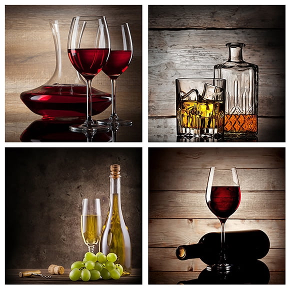 TIMIFIS Home Decor Red wine glass home decoration canvas paintings kitchen dining room paintings Decor - Fall