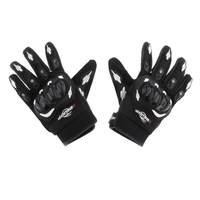 Miulika 1Pair Motorcycle Full Finger Gloves Racing Waterproof Motorbike Protection White White M