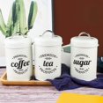 thumbnail image 4 of Abbracc 1200ml Sugar Tea Coffee Canisters Set Airtight Kitchen Food Storage Jars Bottles Bright White, 4 of 9
