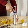 thumbnail image 2 of Cookie Press Kit DIY Cookie Press Decorating Kit Detachable Cookie Decorating Press with 4 Icing Nozzles and 20 Cookie Molds Reusable Dessert Decorating Syringe Set Cookie Maker Press, 2 of 5