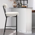 thumbnail image 1 of BeesClover Boucle Bar Stools Set of 2, 26 Inch Boucle Barstool Chairs with Back, Modern Metal Tall Bar Stools, Upholstered Counter Height Bar Chairs for Kitchen & Kitchen Island, 1 of 8