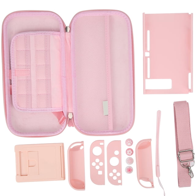 Sac de Rangement Portable Protecteur d'Écran Accessoires de Protection pour Console de Jeu NintendoPink