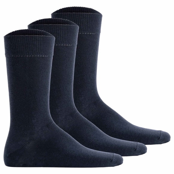 Hudson Chaussettes Unisexes, Lot de 3 - Simply, Chaussettes Courtes, Couleur Unie Bleu Foncé 39-42 (UK 5,5-8)