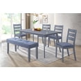 thumbnail image 2 of Aerys Tommy Solid wood Dining Bench in Grey with fabric seating, 2 of 2