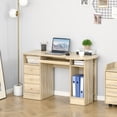 thumbnail image 2 of HOMCOM Computer Desk Modern Workstation Desk w/ Shelf Drawer Natural, 2 of 10