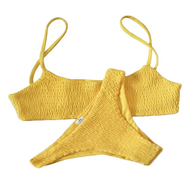 Soutien-gorge Rehausseur Rembourré à Bandage pour Femmes & Ensemble Bikini Triangle